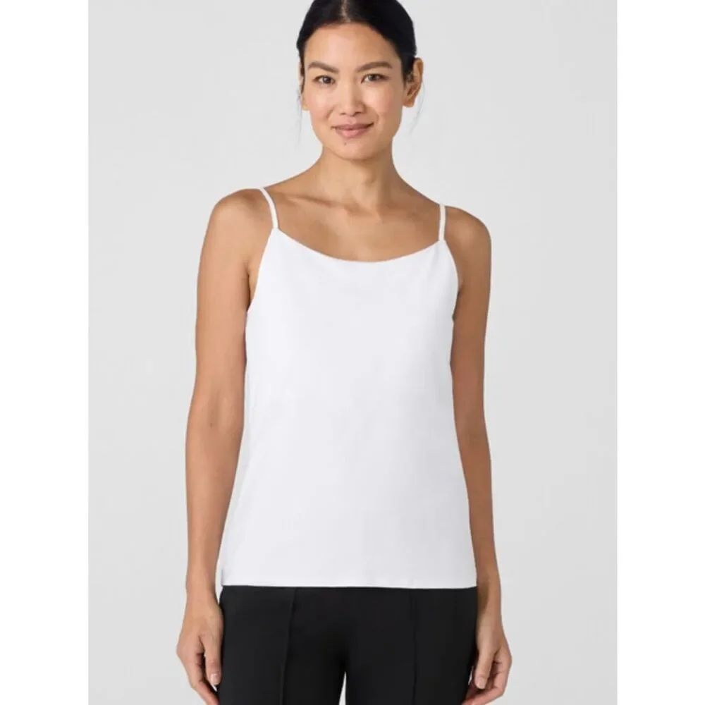Eileen Fisher Pima Cotton Stretch Jersey Cami Tank Top Women’s Small